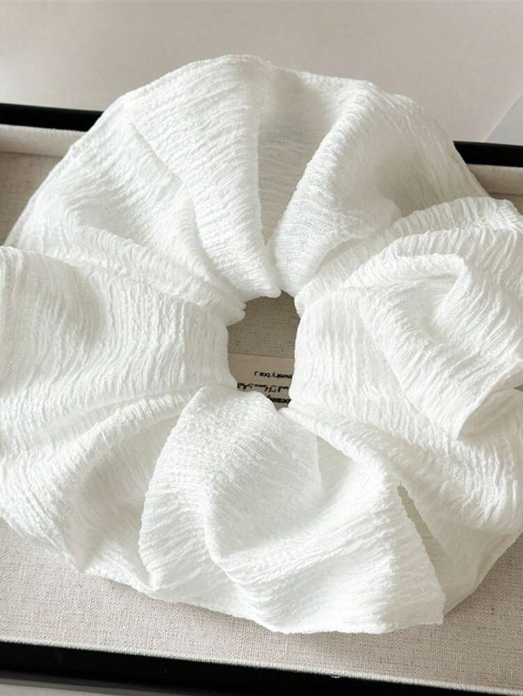 Oversized Hollow Pleated Scrunchie, Fashion Coil Hair Tie For Women