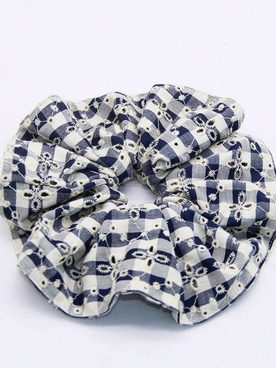 Oversized Hollow Pleated Scrunchie, Fashion Coil Hair Tie For Women