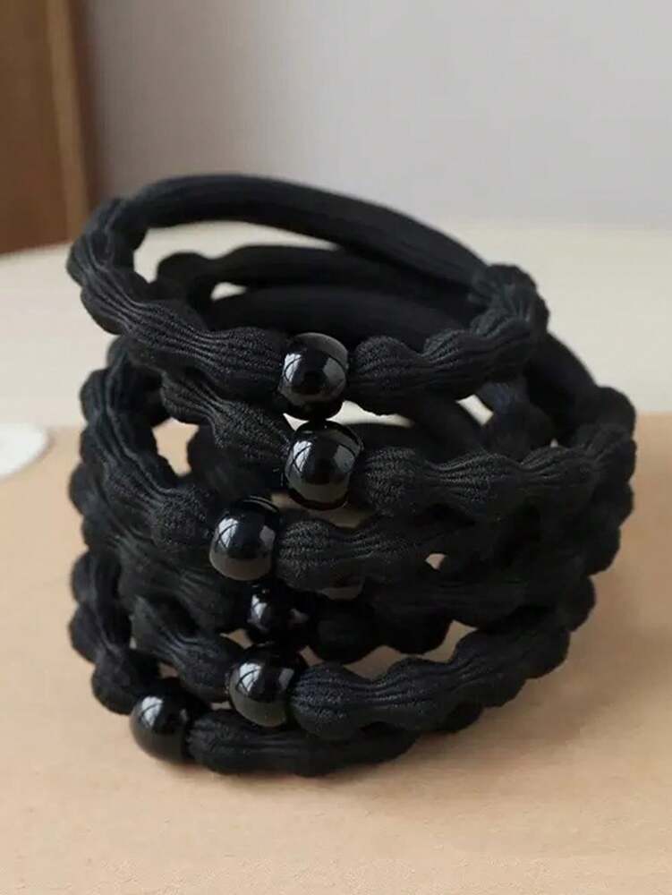 Black Scrunchies Set, 10pcs Minimalist Elastic Hair Ties For Daily Wear