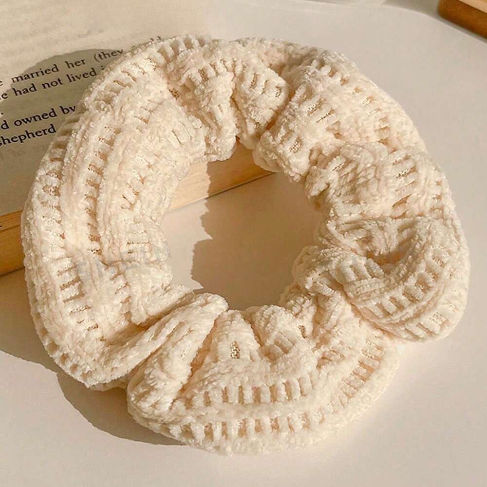 Plush Rabbit Fur Scrunchies, Autumn Winter Thick Hair Ties For Women, Daily And Party Use