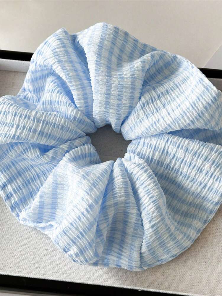 Oversized Hollow Pleated Scrunchie, Fashion Coil Hair Tie For Women