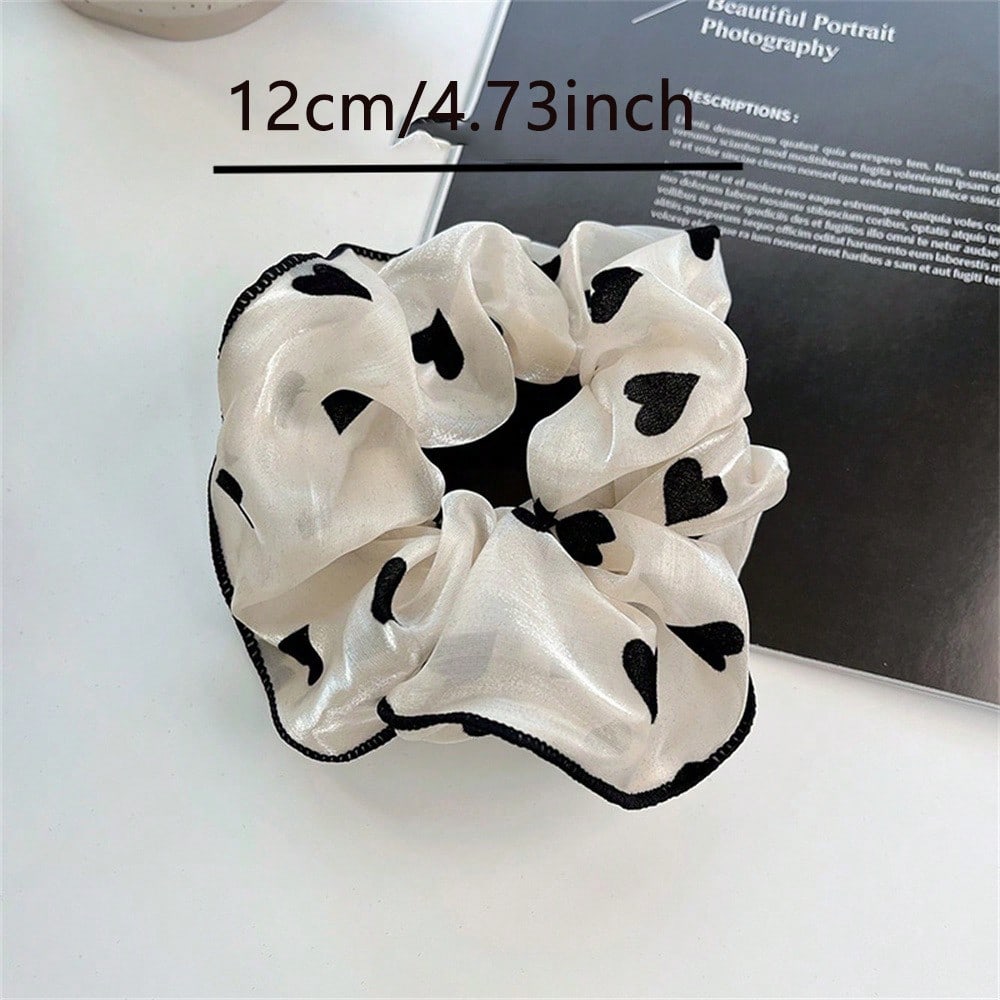 Girly Style Scrunchie Set, 3pcs High-End Bubble And Love Rope Hair Ties