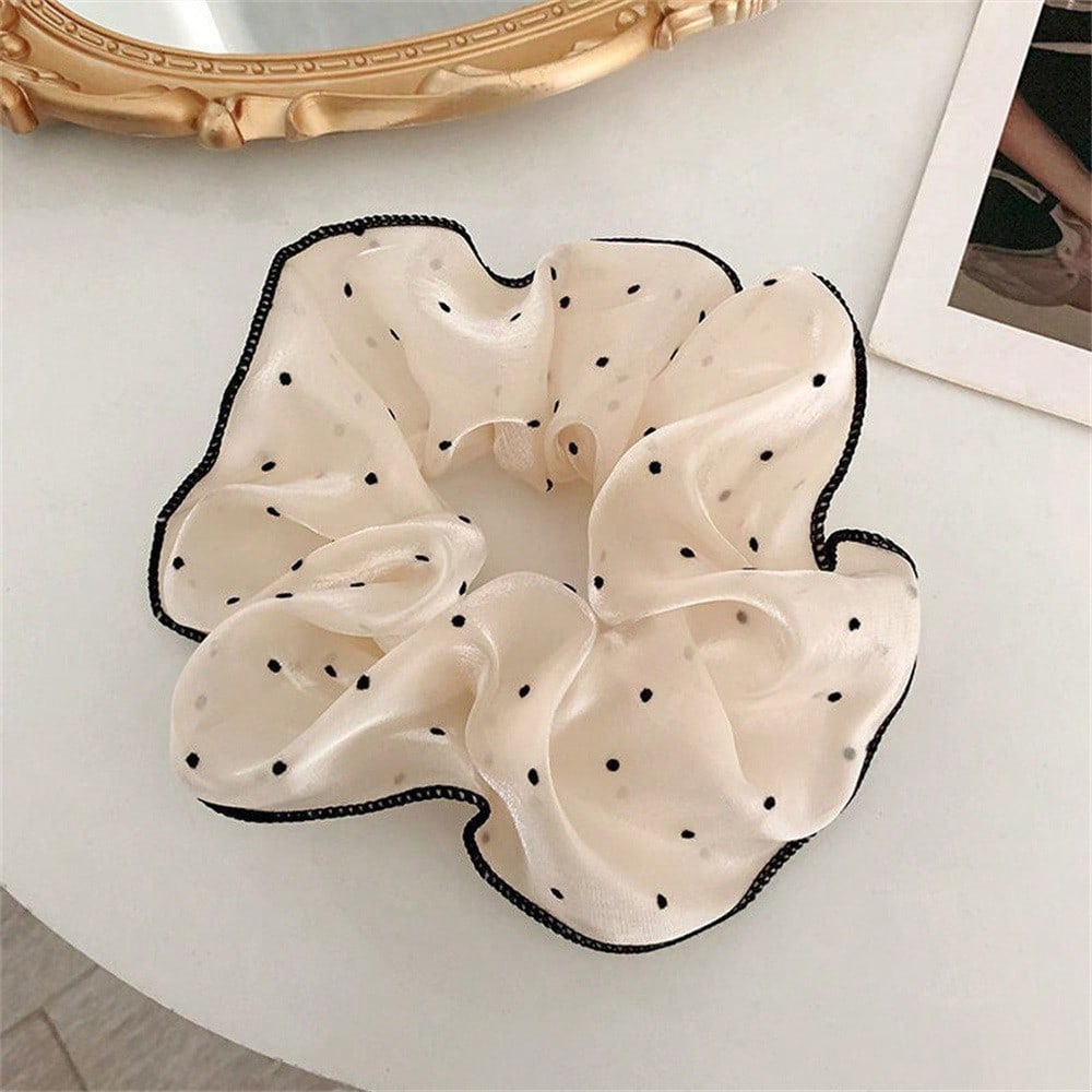 Girly Style Scrunchie Set, 3pcs High-End Bubble And Love Rope Hair Ties