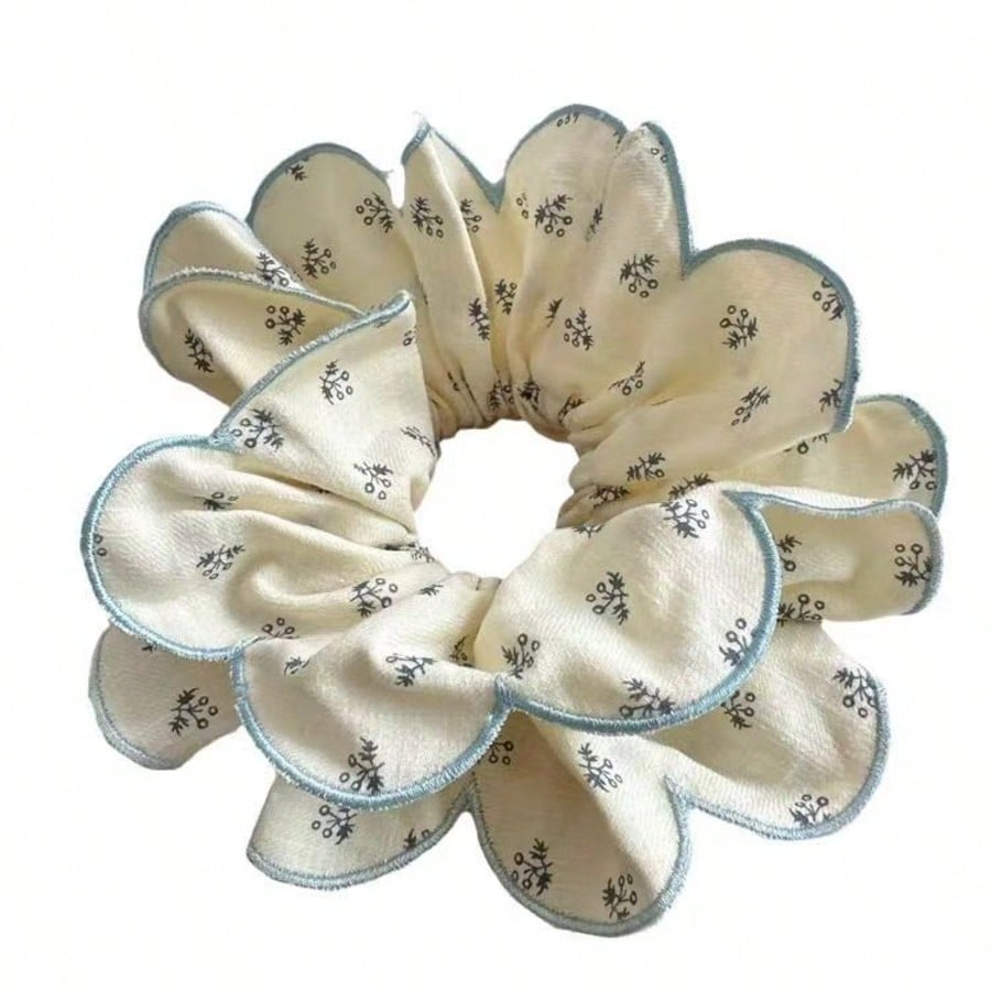 Fabric Floral Hair Scrunchie, Unique Sweet And Chic Hair Tie For Women