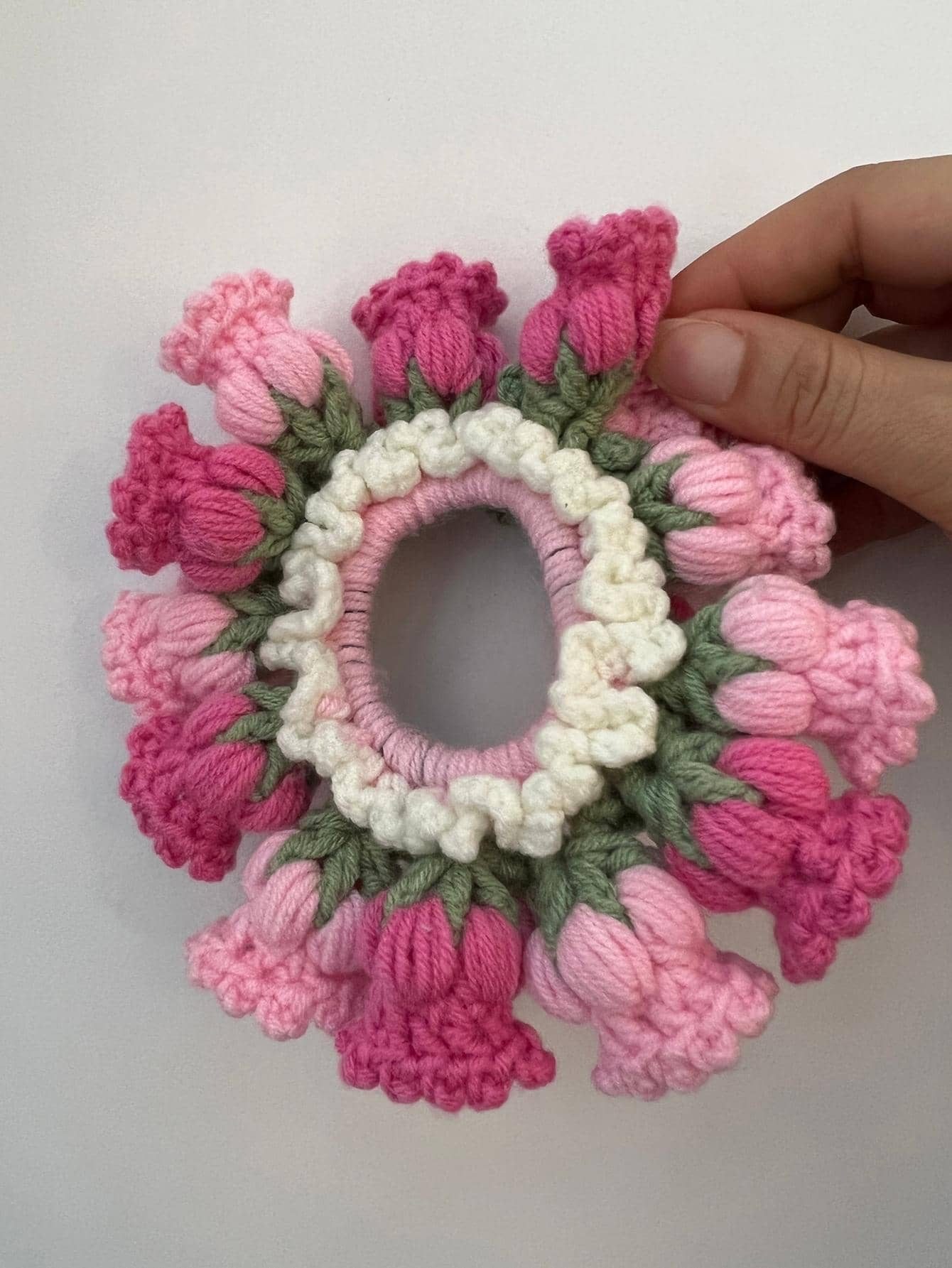 Floral Decor Hair Tie, Boho Scrunchie Gift For Friends And Daily Wear