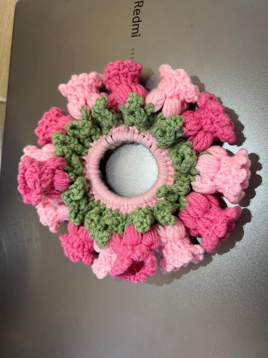 Floral Decor Hair Tie, Boho Scrunchie Gift For Friends And Daily Wear