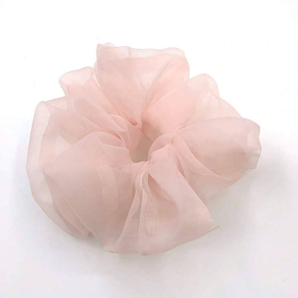 Oversized Organza Hair Scrunchie, Colorful Net Yarn Hair Coil For Women