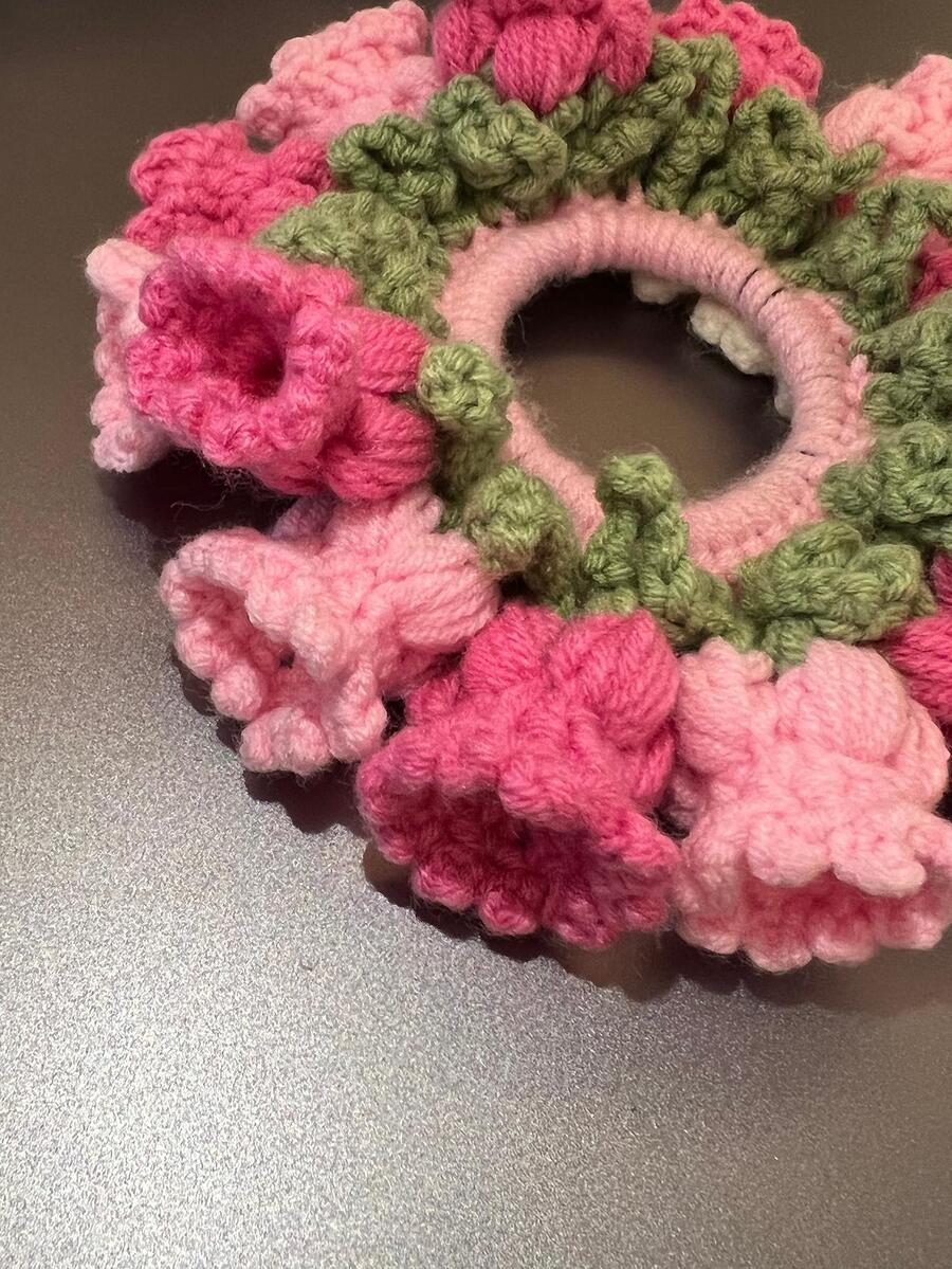 Floral Decor Hair Tie, Boho Scrunchie Gift For Friends And Daily Wear